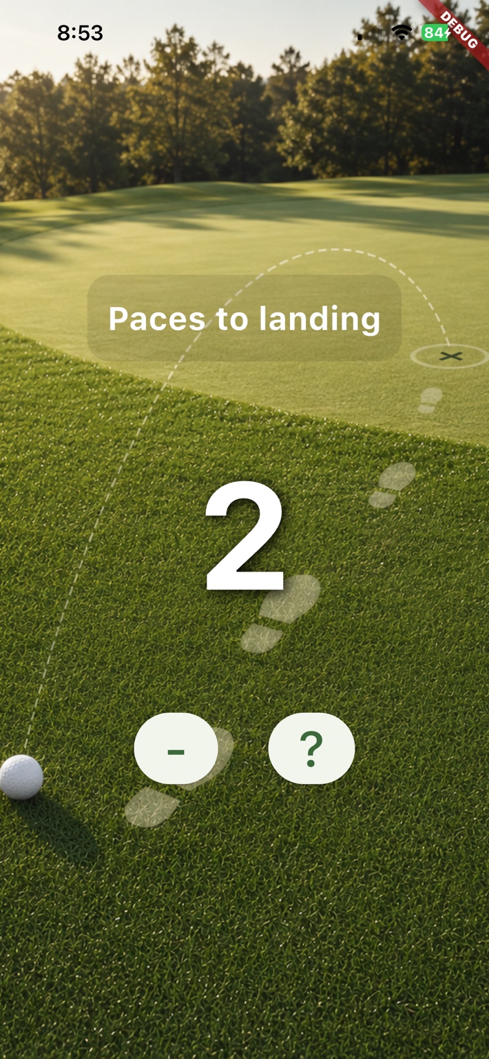 Bump & Run Golf shot input screen